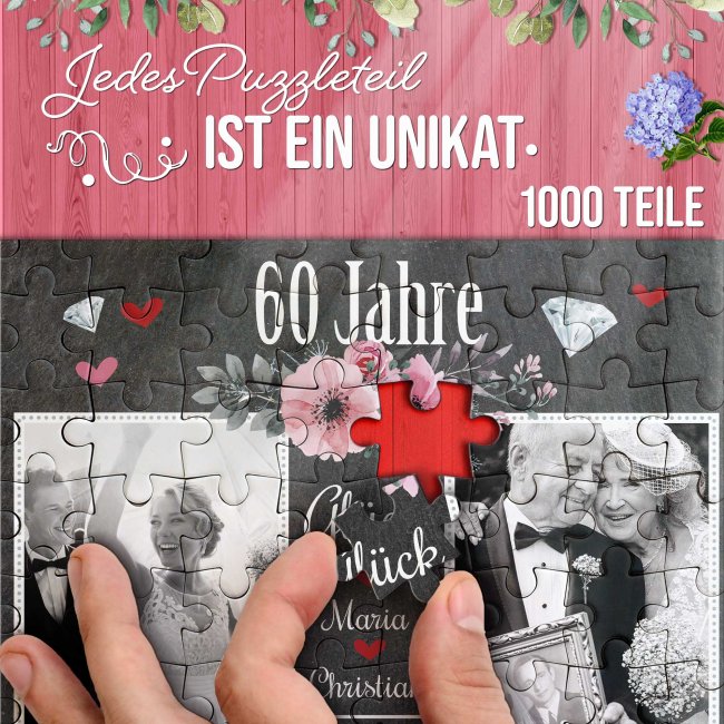 Fotopuzzle zur 60. Hochzeitstag - Geschenk zur diamantenen Hochzeit