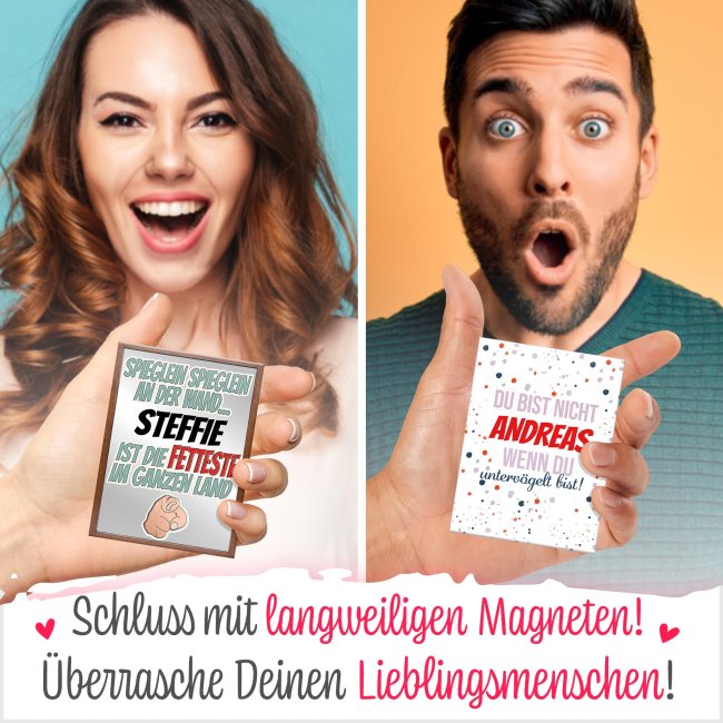 Magnet mit Name - Spieglein, Spieglein an der Wand