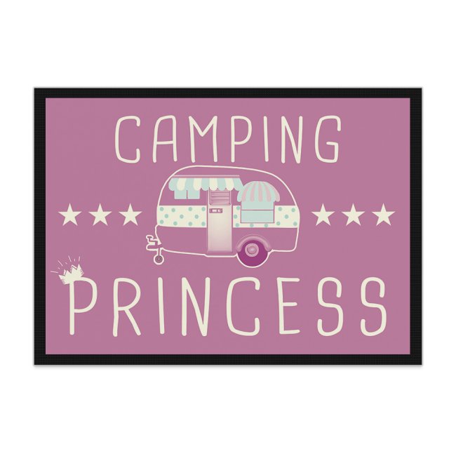 Lustige Fu&szlig;matte Camping - Camping Princess
