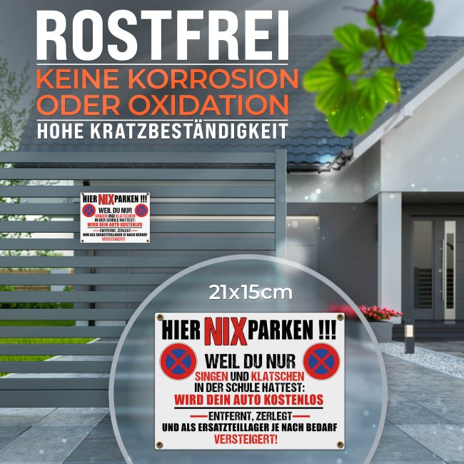 Hinweis-Outdoorschild - Nix parken - 21 x 15 cm