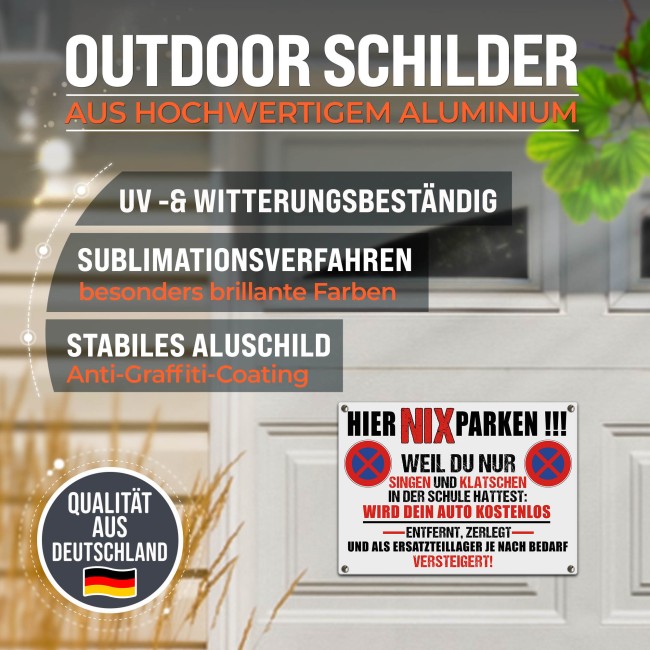 Hinweis-Outdoorschild - Nix parken - 21 x 15 cm