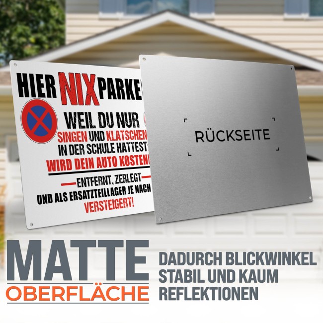 Hinweis-Outdoorschild - Nix parken - 21 x 15 cm