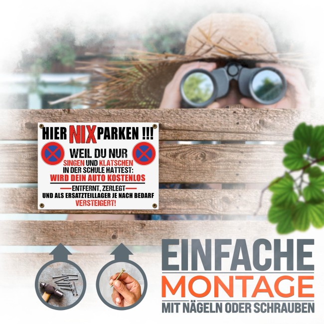 Hinweis-Outdoorschild - Nix parken - 21 x 15 cm