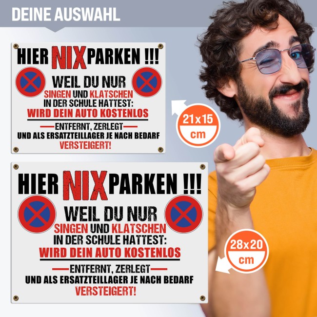 Hinweis-Outdoorschild - Nix parken - 21 x 15 cm