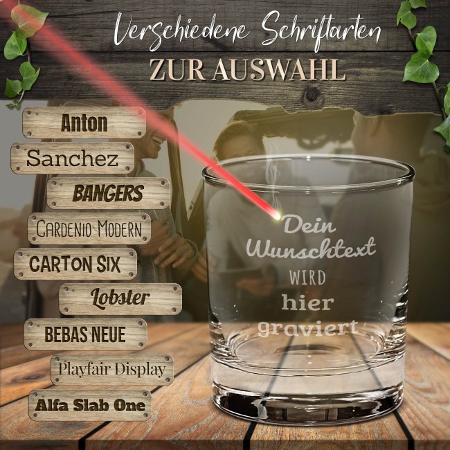 Personalisiertes Whiskyglas mit Gravur selbst gestalten - 300 ml