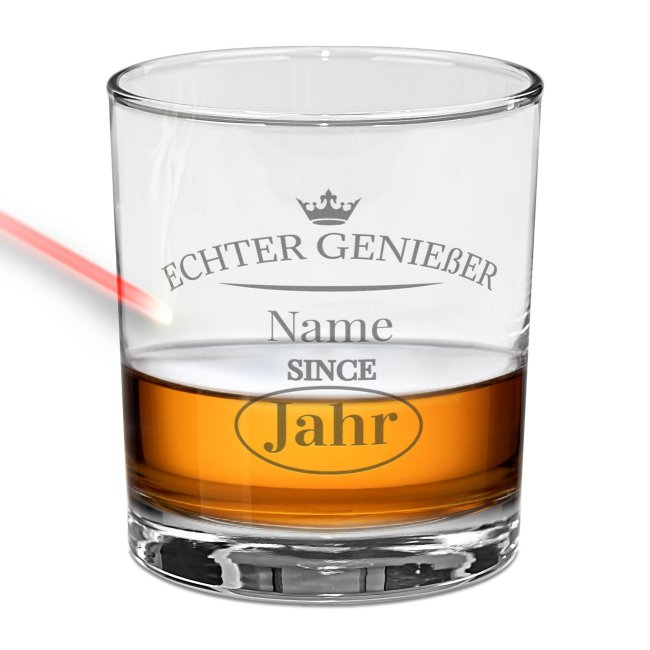 Whiskyglas - Echter Genie&szlig;er-Jahr &amp; Name - 300 ml