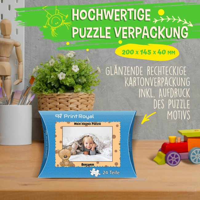 Fotopuzzle f&uuml;r Kinder selbst gestalten - Mein kleines Puzzle mit Name - B&auml;r - 24 Teile