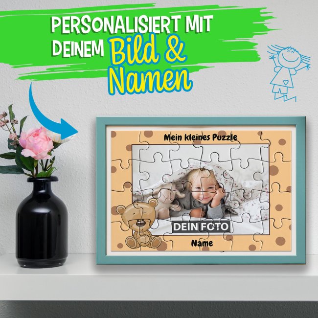 Fotopuzzle f&uuml;r Kinder selbst gestalten - Mein kleines Puzzle mit Name - B&auml;r - 24 Teile