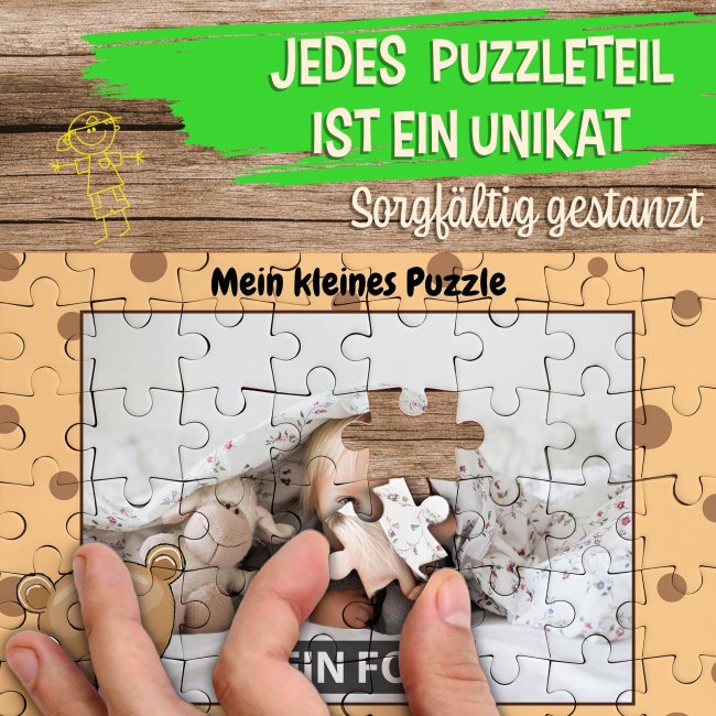 Fotopuzzle f&uuml;r Kinder selbst gestalten - Mein kleines Puzzle mit Name - B&auml;r - 24 Teile