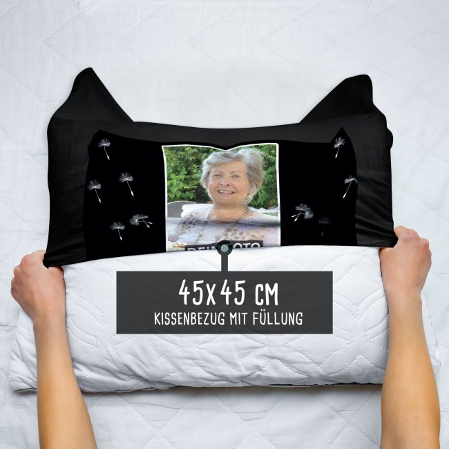 Satin-Kissen mit Trauermotiv - Schutzengel - mit Foto personalisierbar