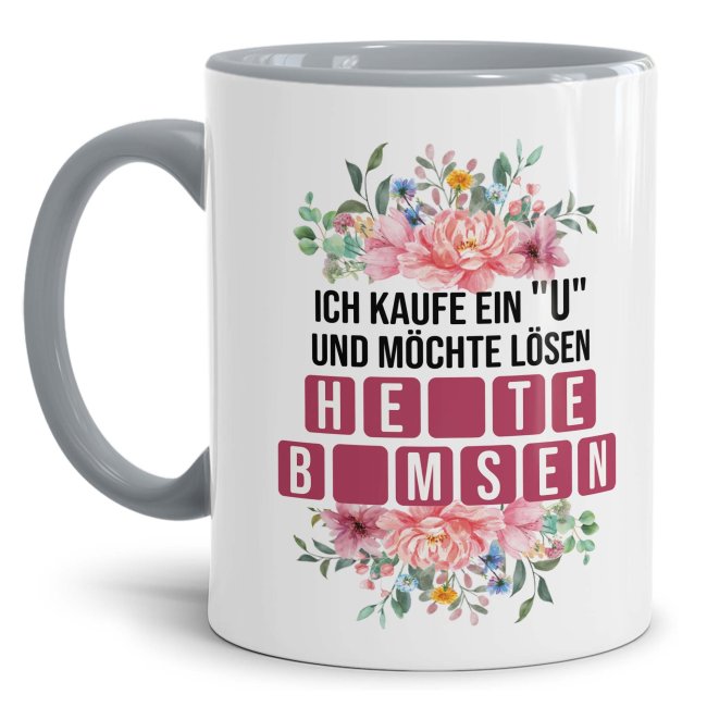 Tasse - Heute Bumsen - Grau