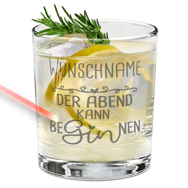 Gin-Glas - Der Abend kann beGINnen - mit Name personalisierbar
