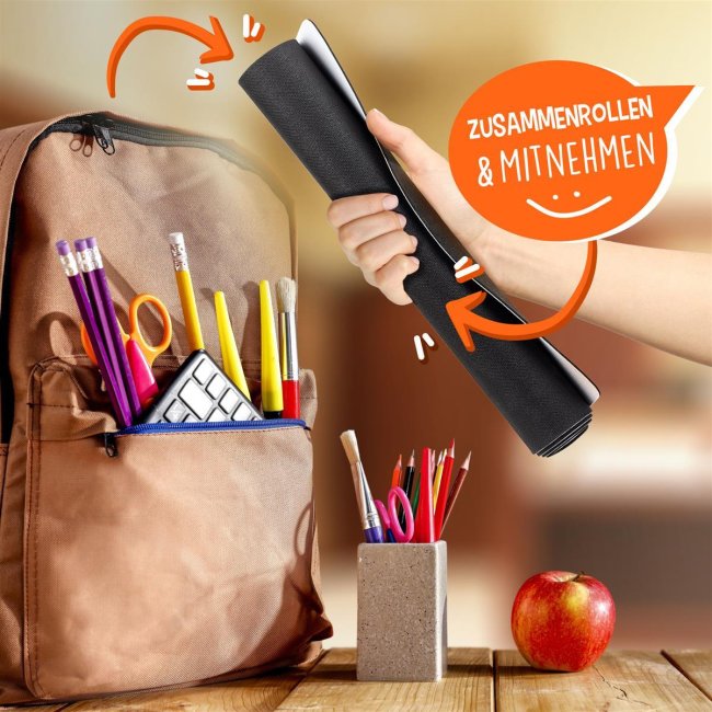 Schreibtischunterlage f&uuml;r Kinder - Eins plus Eins - Blaue Variante - mit Foto und Name personalisierbar - 60 x 35 cm