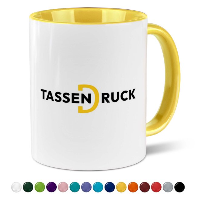 Farbige Tasse 300 ml - Innen &amp; Henkel farbig - 14 Farbt&ouml;ne