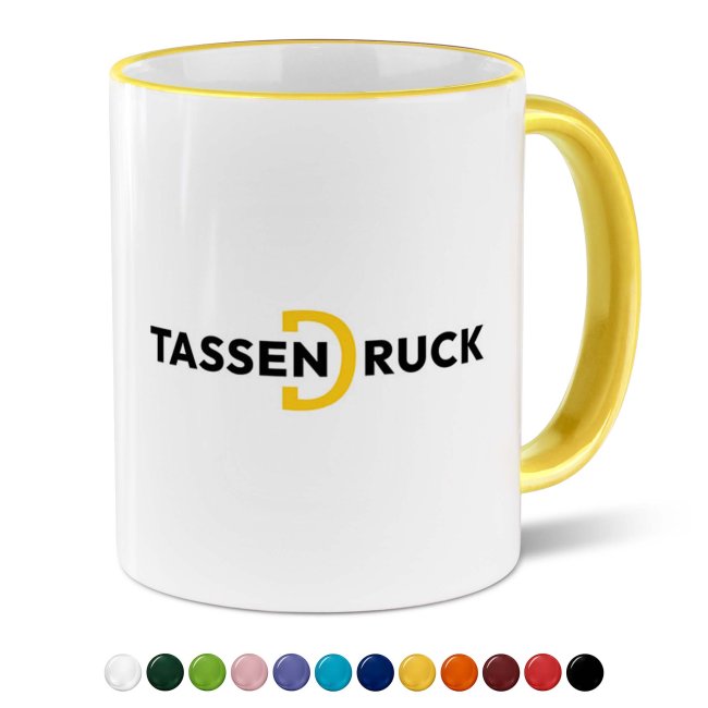 Farbige Tasse 300 ml - Rand &amp; Henkel farbig - 11 Farbt&ouml;ne