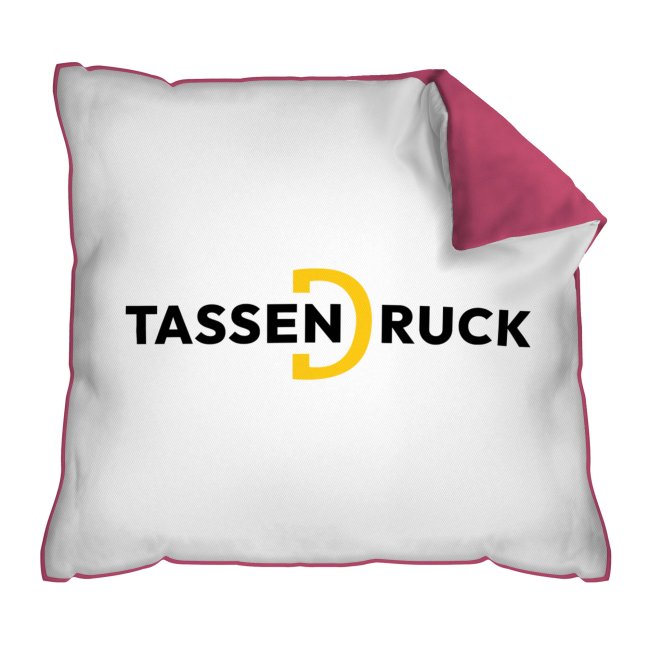 Fotokissen inkl. Druck und F&uuml;llung  - 40 x 40 cm - mit farbiger R&uuml;ckseite - Pink