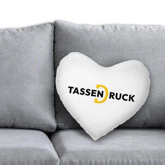 Herzkissen - 40 x 44 cm - Wei&szlig; glatt