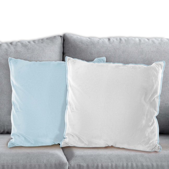 Kissenbezug - 40 x 40 cm - Hellblau flauschig - ohne Druck