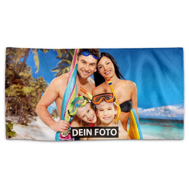 Badetuch personalisiert mit Foto - 140 x 70 cm - Querformat - zum selbst Gestalten