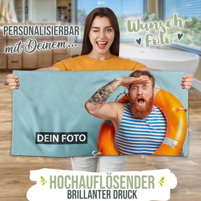 Handtuch mit Foto - 100 x 50 cm - Querformat - zum selbst Gestalten