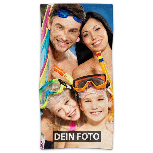 Badetuch personalisiert mit Foto - 140 x 70 cm - Hochformat - zum selbst Gestalten