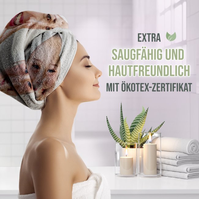 Badetuch personalisiert mit Foto - 140 x 70 cm - Hochformat - zum selbst Gestalten