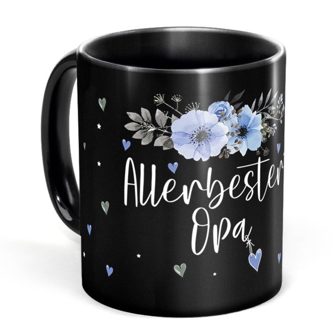 Schwarze Tasse f&uuml;r den allerbesten Opa