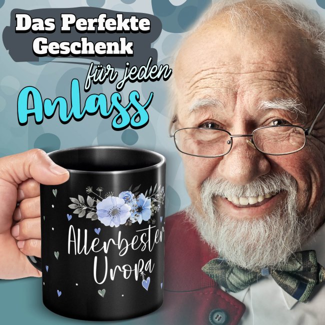 Schwarze Tasse f&uuml;r den allerbesten Uropa