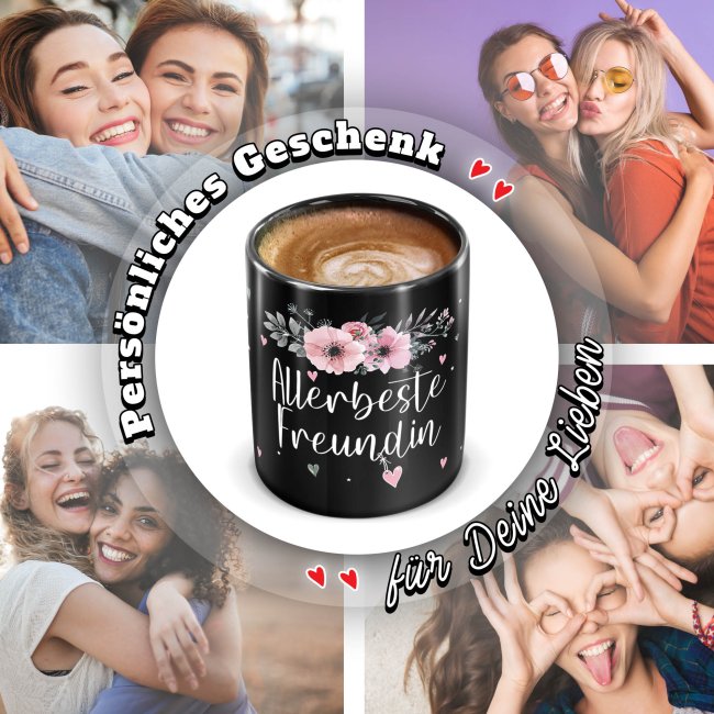 Schwarze Tasse f&uuml;r die allerbeste Freundin