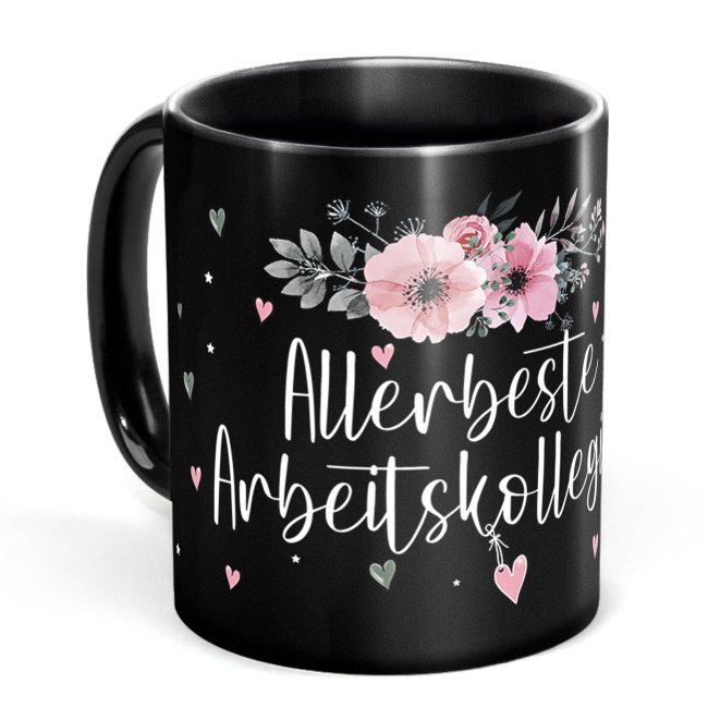 Schwarze Tasse f&uuml;r die allerbeste Arbeitskollegin