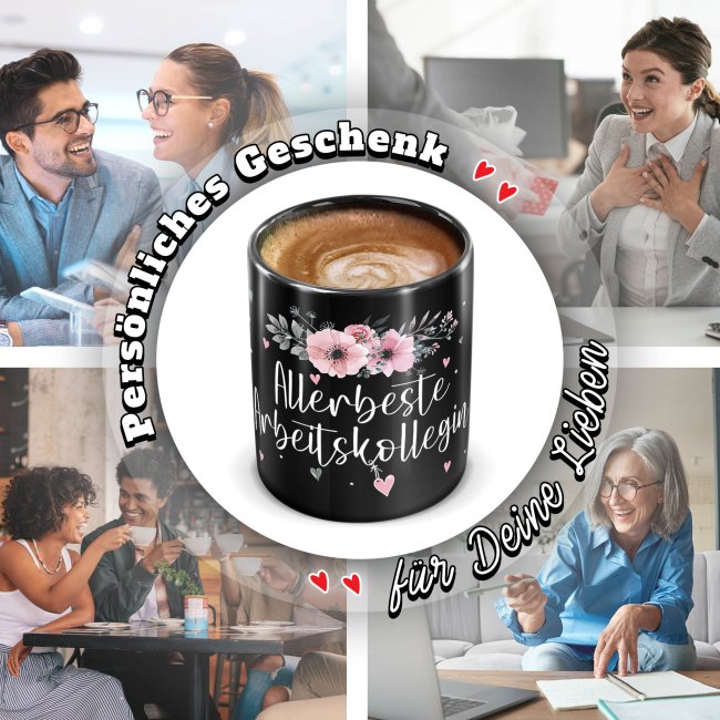 Schwarze Tasse f&uuml;r die allerbeste Arbeitskollegin