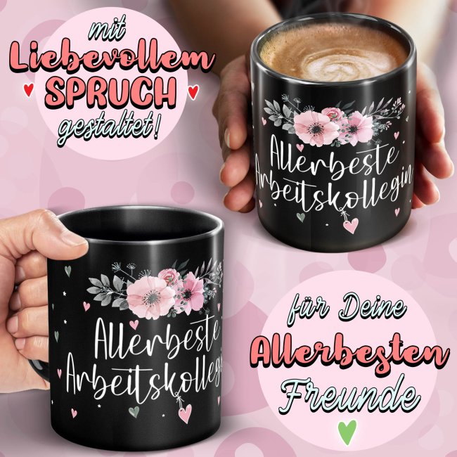 Schwarze Tasse f&uuml;r die allerbeste Arbeitskollegin