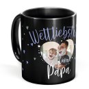 Schwarze Tasse mit Foto - Weltliebster Papa