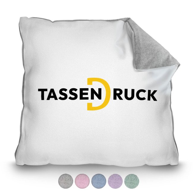 Fotokissen mit pastellfarbener R&uuml;ckseite - 40 x 40 cm - 5 Farbt&ouml;ne