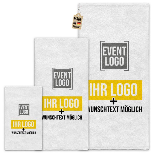 Handt&uuml;cher bedrucken - in 3 Gr&ouml;&szlig;en