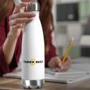 Edelstahl Trinkflasche mit Sockel - Wei&szlig; - in zwei...