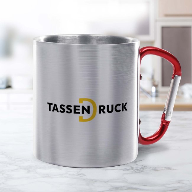 Karabinertasse aus Edelstahl - 2 Gr&ouml;&szlig;en