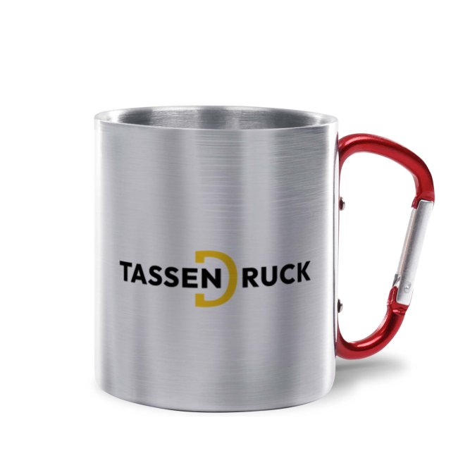 Karabinertasse aus Edelstahl - 2 Gr&ouml;&szlig;en