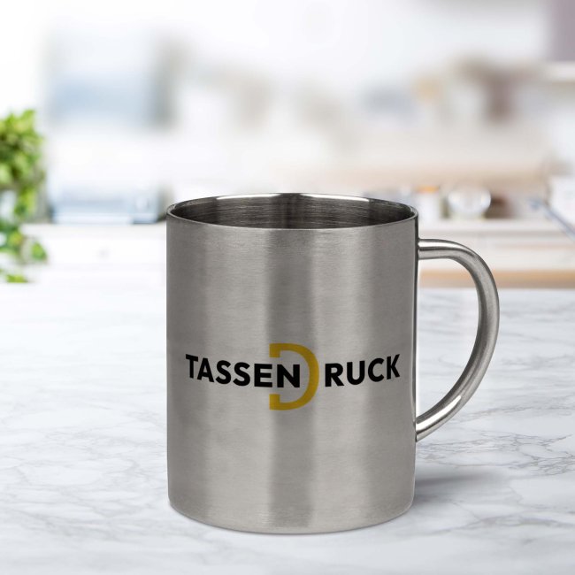 Edelstahl Thermotasse - mit Henkel