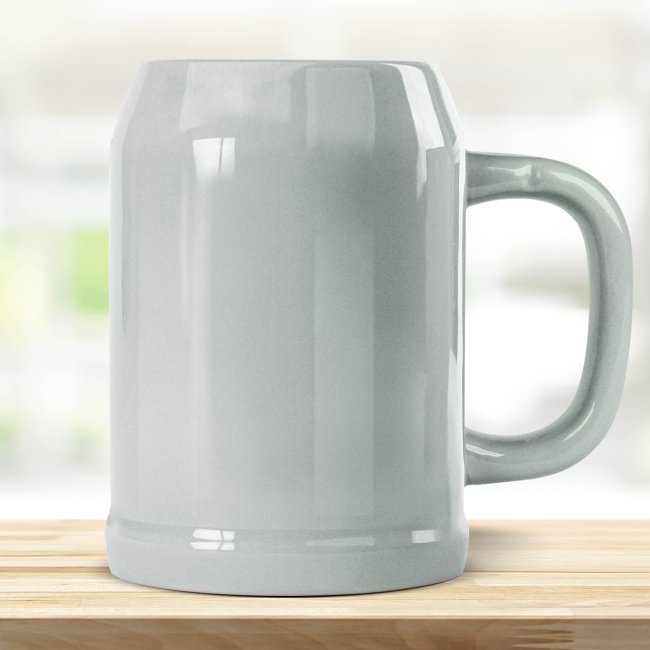 Bierkrug aus Keramik - 500 ml - Grau - ohne Deckel - ohne Druck