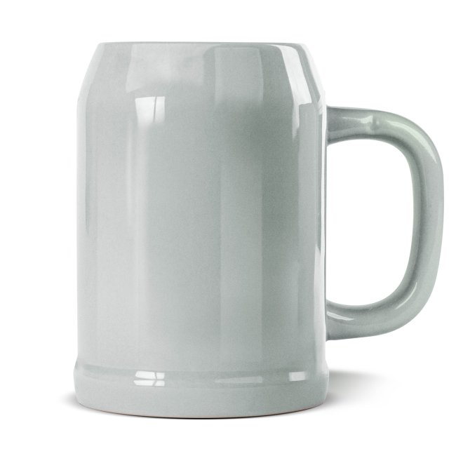 Bierkrug aus Keramik - 500 ml - Grau - ohne Deckel - ohne Druck