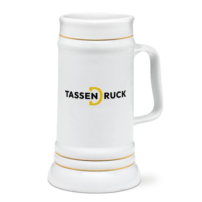 St&auml;ndekrug mit Goldrand - 700 ml - Wei&szlig; - ohne Deckel