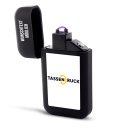 Elektro-Feuerzeug schwarz-matt mit Logo und Wunschtext