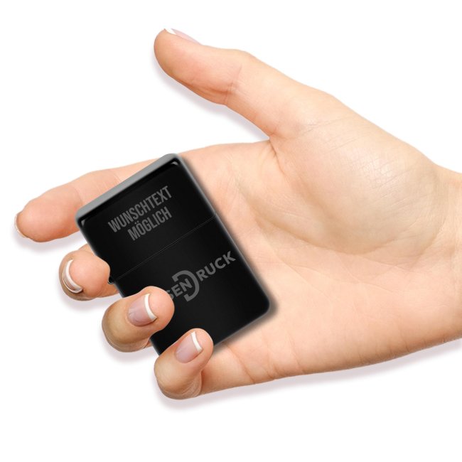 Benzin-Feuerzeug mit Logo und Wunschtext gravieren - 2 Farbt&ouml;ne