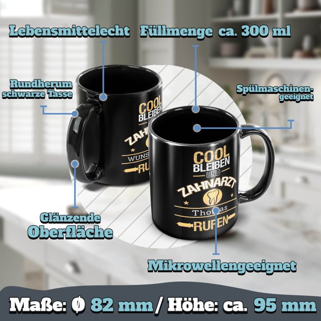 Schwarze Tasse - Altenpfleger - Berufe-Tasse mit Name