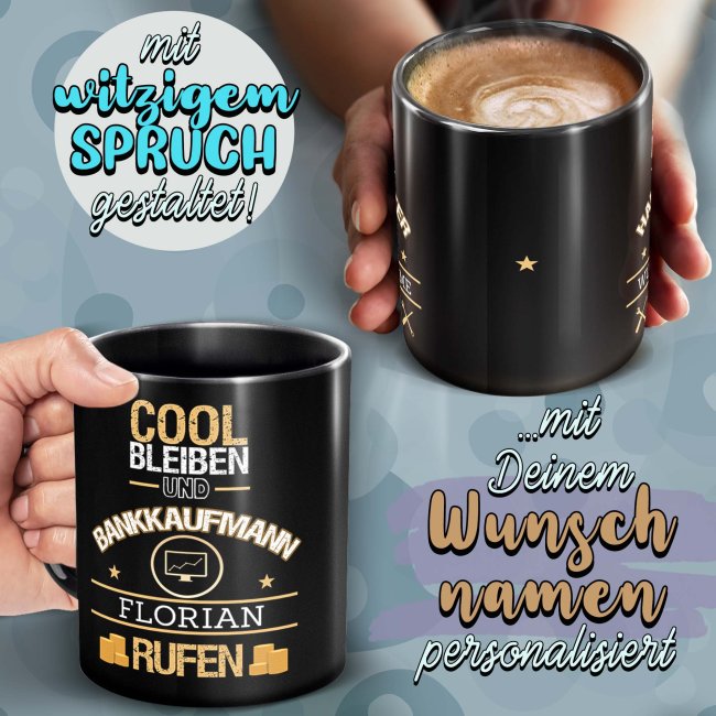 Schwarze Tasse - Anwalt - Berufe-Tasse mit Name