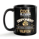 Schwarze Tasse - Disponent - Berufe-Tasse mit Name