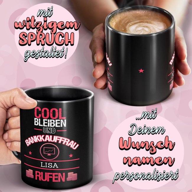 Schwarze Tasse - Architektin - Berufe-Tasse mit Name