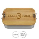 Brotdose aus Edelstahl mit Deckel aus Buche - 1000 ml