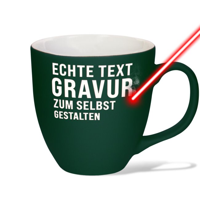 Matte Mahlwerck XXL Jumbotasse aus Porzellan mit Gravur - Forest Green